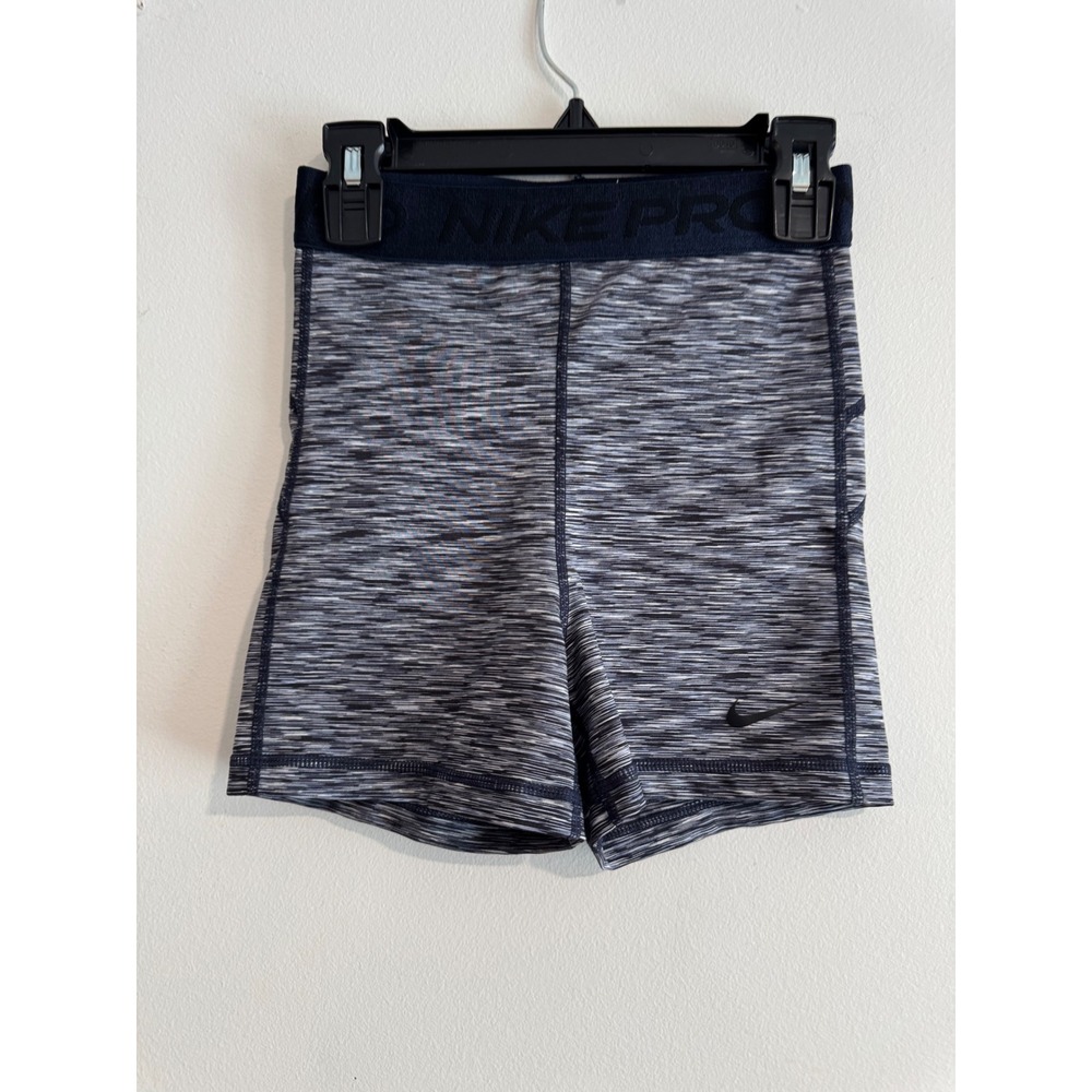 Nike Pro Compression Shorts Womens XS Black White Space Dye Elastic Waistband